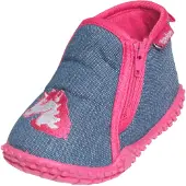 Playshoes Huisschoenen 'Einhorn' blauw denim / donkerroze