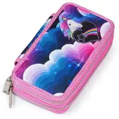 Jeva Etui Twozip Unicorn Heaven - Gevulde Etui met Eenhoorn print