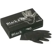 Sibel Black&amp;Pro Gloves Reusable Latex Satin Black 20pcs