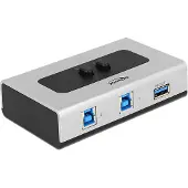 DeLOCK bi-directionele USB schakelaar 2x USB-B - 1x USB-A - USB3.0 / zilver/zwart