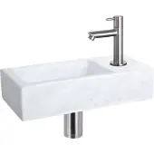Differnz Helios fonteinset marmer met rechte kraan mat chroom