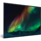 PosterMonkey Fotolijst incl. Poster - Regenboog - Aurora - Sterrenhemel - 40x30 cm - Posterlijst