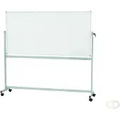 MAUL MAULstandaard mobiel whiteboard - aan 2 zijden te gebruiken - geëmailleerd – kantelbaar - B 2000 x H 1000 mm - bijzonder krasvast
