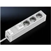 Rittal DK 7240.120 Stekkerdoos Drievoudig, Met schakelaar Aluminium Grijs 1 stuk(s)