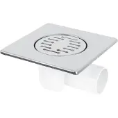 Differnz Basic Doucheput - Doucheafvoer met Zijuitlaat - Chroom Mat - 15 x 15 cm