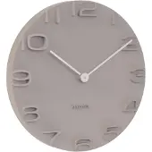 Karlsson Klok On The Edge Warm Grey With Chrome Hands 42 cm
