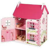 Janod - Mademoiselle houten poppenhuis - Met 3 verdiepingen