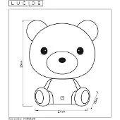 Lucide Nachtlampje Bear Wit 3w