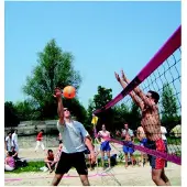 Tom beachvolleybalnet recreatie zwart/roze850 x 100 cm