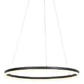 QAZQA Design hanglamp zwart 80 cm incl. LED 3-staps dimbaar - Anello