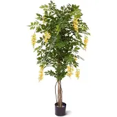 Maxifleur Kunstplanten Wisteria kunstboom 150cm - geel