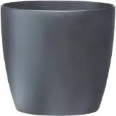 Elho Bloempot Brussels Rond Wielen - Kunststof - Zwart - Diam.40xh36,5cm