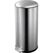 EKO Belle Deluxe pedaalemmer 30 Liter – Prullenbak met uitneembare afvalemmer – Fingerprint-proof – Soft-close – H66xL38xB33 cm – Mat Zilver
