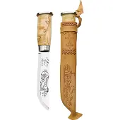 Marttiini Lapp 250010 Stainless, Curly Birch, vaststaand mes