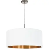 Eglo Pasteri - Hanglamp - 1 Lichts - ø53 cm - Nikkel-Mat - Wit - Koper