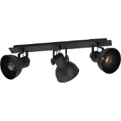 Eglo Plafondspot Barnstaple, zwart, 3-lamps dimbaar, zwart, Woon-/ Eetkamer, metaal, Industrieel design, buitenspot