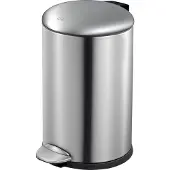 EKO Belle Deluxe pedaalemmer 20 Liter – Prullenbak met uitneembare afvalemmer – Fingerprint-proof – Soft-close – H48.4xL36.4xB33 cm – Mat Zilver