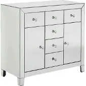 Kare design Luxury Dressoir 2-Deuren/6-Laden - B88xD41xH83,5 Cm - Spiegelglas