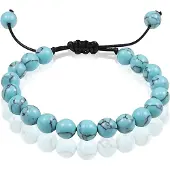 Memphis Verstelbare kralen armband Turkoois Natuursteen 8mm