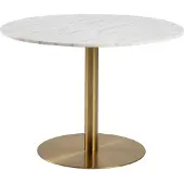 Actona Marble Eettafel Marmer - Ø 105 cm - Wit/Goud