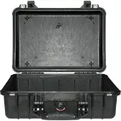 Peli 1500 BK flightcase zonder schuim 425x284x155 mm