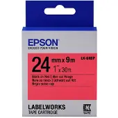 Epson LK-6RBP tape zwart op pastel rood 24mm (origineel)