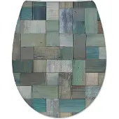 Mueller Toza Blue Mosaic softclose toiletzitting met Quick-Release
