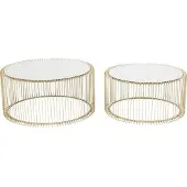 Kare design Bijzettafel Wire Set van 2