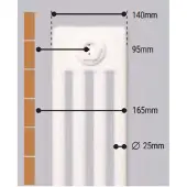 Eastbrook Rivassa 4 koloms radiator 120x60cm staal 2510W wit glans