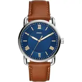 Fossil Analoog horloge 'COPELAND' blauw / bruin / zilver