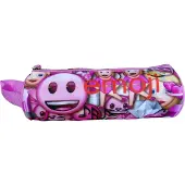 Emoji - Etui - Rond - Roze Smile - 21 cm