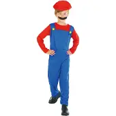 Vegaoo - Rood en blauw videogame loodgieter kostuum voor jongens