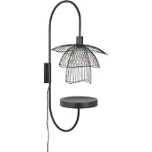 Forestier Papillon wandlamp XS With Shelf | Black