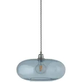 Ebb & Flow Horizon Hanglamp Topaz blue | Shiny Silver | Ø: 36 cm E27
