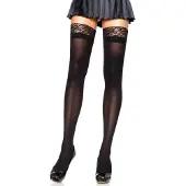 Leg avenue Nylon Kousen Met Luxe Kanten Top - Zwart