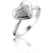 Orphelia Ring Hart Pave Zirconium Zilver 925 R-2081/50