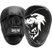 Super Pro Combat Gear Curved PU Handpads - Zwart / Wit