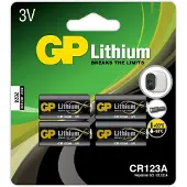 GP Lithium CR123A batterij - CR123 - CR123a 3V Batterij - 4 stuks