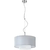 Jupiter Hanglamp AVEO, zilver-wit, 1xE27x40W, stoffen kap, afmetingen: 80x35x35cm, IP20, merk