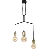 Jupiter Hanglamp BORNEO, zwart-messing, 3xE27x40W, metaal, afmetingen: 60x54x54cm, IP20,