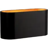 Spectrum LED Wandlamp Ovaal - Zwart Goud met G9 fitting - 80x80x160 mm
