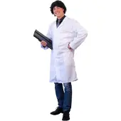 Witbaard doktersjas heren polyester wit