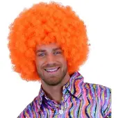 Witbaard Pruik Super Afro Unisex Oranje One-size