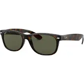Ray-Ban New Wayfarer RB2132/55 Tortoise / Crystal Green Polarized