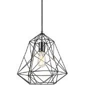 QAZQA Slimme industriële hanglamp zwart incl. WiFi ST64 - Framework Basic