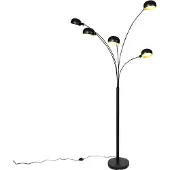 QAZQA Design vloerlamp zwart 5-lichts - Sixties