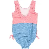 Playshoes Badpak 'Krebs' smoky blue / royal blue/koningsblauw / goud / lichtroze / wit