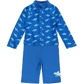 Playshoes UV-bescherming 'Hai' blauw / turquoise / zwart / wit