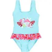 Playshoes Badpak turquoise / limoen / rosa / pitaja roze / wit