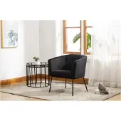 Vente-Unique.nl Fauteuil met armleuningen FAKART - 100% polyester - Zwart